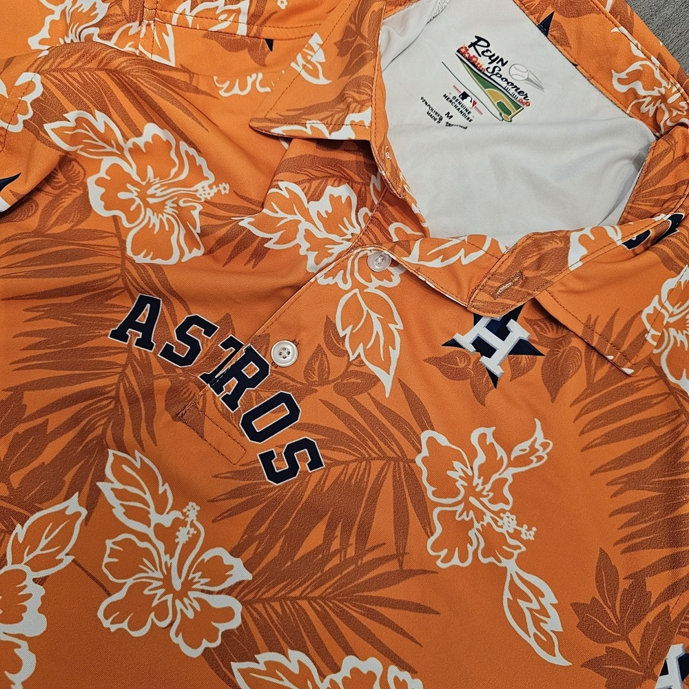Houston Astros Hawaiian Shirt Mens Medium Reyn Spooner Print‎